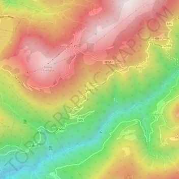 Mapa topográfico Graglio, altitud, relieve