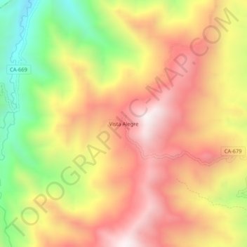 Mapa topográfico Vista Alegre, altitud, relieve