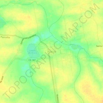 Mapa topográfico Araras, altitud, relieve
