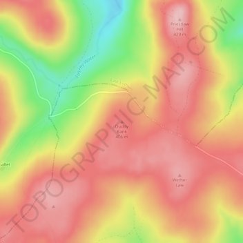 Mapa topográfico Duddy Bank, altitud, relieve