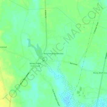 Mapa topográfico Ranchland Ranchettes, altitud, relieve