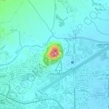 Mapa topográfico Ligñon Hill, altitud, relieve