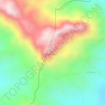 Mapa topográfico Cerro Peñon, altitud, relieve