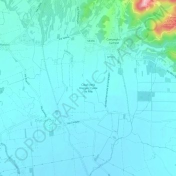 Mapa topográfico Casali della Roggia, altitud, relieve