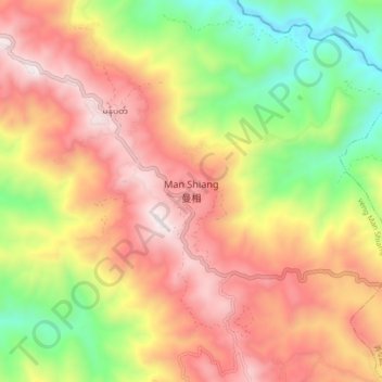 Mapa topográfico Manshiang, altitud, relieve