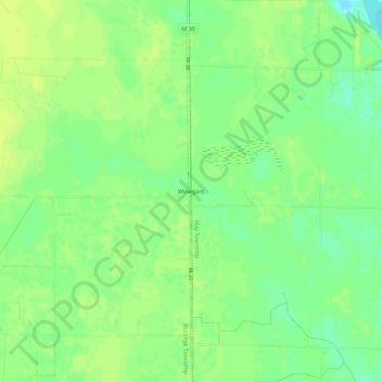 Mapa topográfico Winegars, altitud, relieve