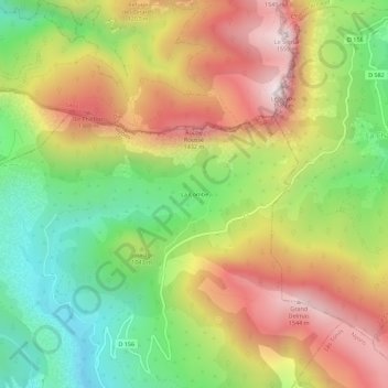 Mapa topográfico La Combe, altitud, relieve