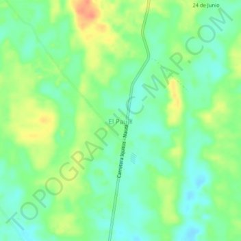 Mapa topográfico El Paujil, altitud, relieve
