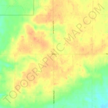 Mapa topográfico Melita, altitud, relieve
