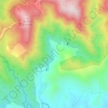 Mapa topográfico Santu Barzolu, altitud, relieve