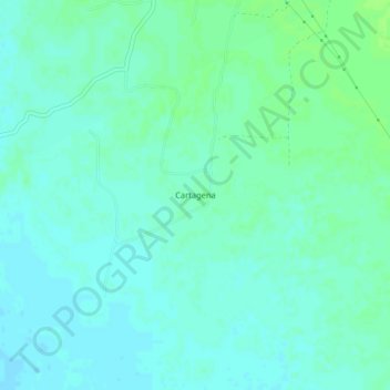 Mapa topográfico Cartagena, altitud, relieve