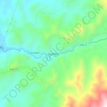 Mapa topográfico Guadalejo, altitud, relieve