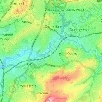 Mapa topográfico Saltbrook End, altitud, relieve