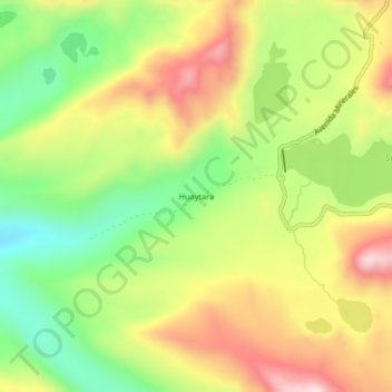 Mapa topográfico Huaytara, altitud, relieve