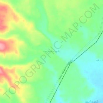 Mapa topográfico Meit Lin Chaung, altitud, relieve