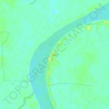 Mapa topográfico Kuap, altitud, relieve