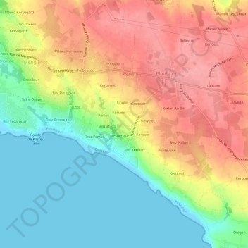 Mapa topográfico Le Loch, altitud, relieve
