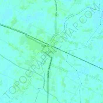 Mapa topográfico Babhnan, altitud, relieve