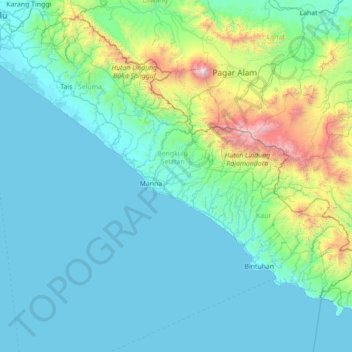 Mapa topográfico Seginim, altitud, relieve
