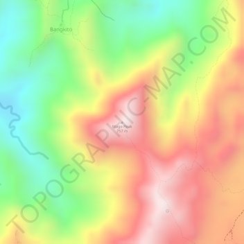 Mapa topográfico Mago Peak, altitud, relieve