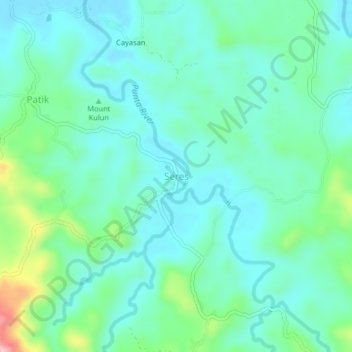 Mapa topográfico Seres, altitud, relieve