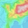 Mapa topográfico Col des Quatre-Chemins, altitud, relieve