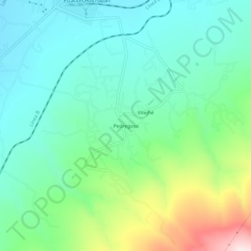 Mapa topográfico Pedregoso, altitud, relieve
