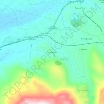 Mapa topográfico Temennotte, altitud, relieve