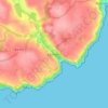 Mapa topográfico Lamorna, altitud, relieve