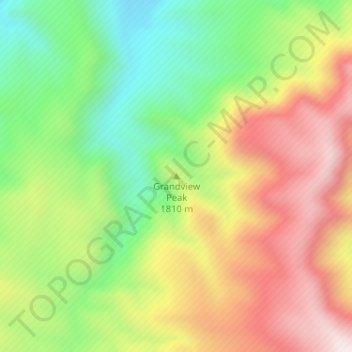 Mapa topográfico Grandview Peak, altitud, relieve