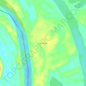 Mapa topográfico Las Ollitas, altitud, relieve