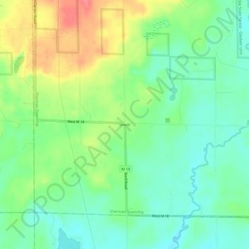Mapa topográfico Skeels, altitud, relieve