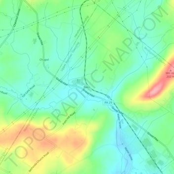 Mapa topográfico Palm, altitud, relieve
