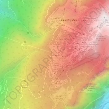 Mapa topográfico Roche Béranger, altitud, relieve