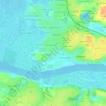 Mapa topográfico La Rograis, altitud, relieve
