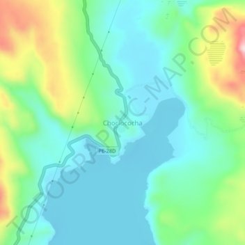 Mapa topográfico Choclococha, altitud, relieve