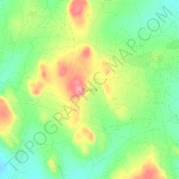 Mapa topográfico Ifucha, altitud, relieve