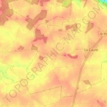 Mapa topográfico Le Mesnil, altitud, relieve