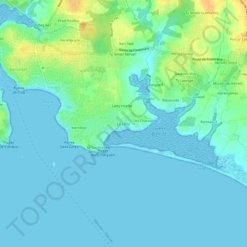 Mapa topográfico Le Letty, altitud, relieve