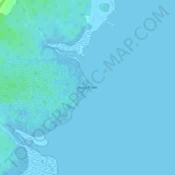 Mapa topográfico Black Point, altitud, relieve
