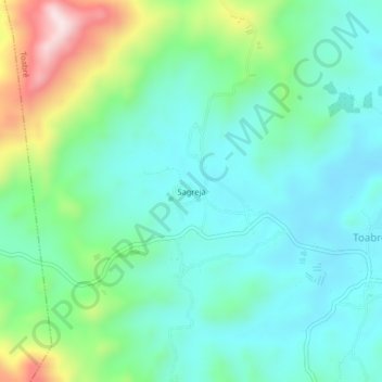 Mapa topográfico Sagreja, altitud, relieve