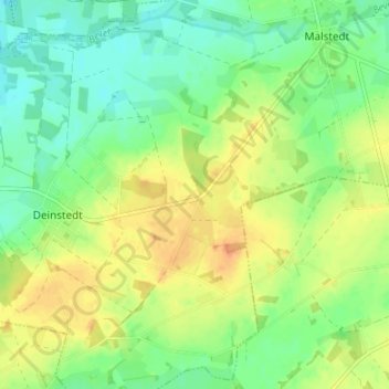 Mapa topográfico Hastenbeck, altitud, relieve