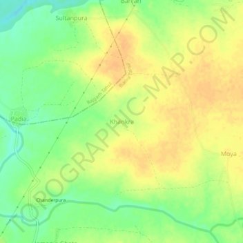 Mapa topográfico Khankra, altitud, relieve
