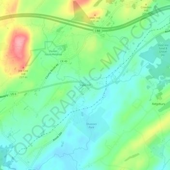 Mapa topográfico Slate Hill, altitud, relieve
