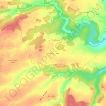 Mapa topográfico La Grande Poisse, altitud, relieve