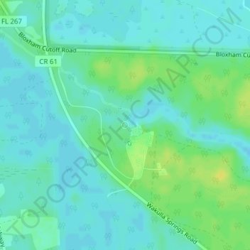 Mapa topográfico Wakulla Spring, altitud, relieve