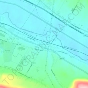 Mapa topográfico West Frankfort, altitud, relieve