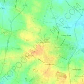 Mapa topográfico La Ribotelière, altitud, relieve