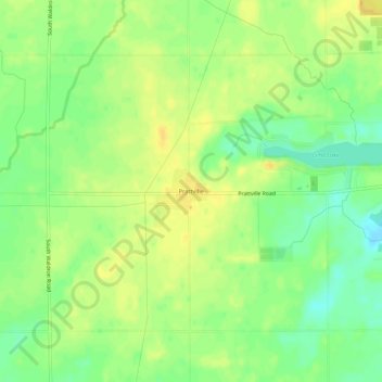 Mapa topográfico Prattville, altitud, relieve