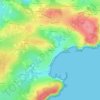 Mapa topográfico Kerigou, altitud, relieve